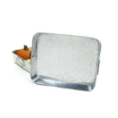 Buhi Imports - Wholesale Decorative Tray - Rectangle Galvanized Tray square side handles2