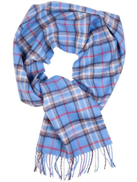 Alpaca wool blue checkered scarf for wholesale by Sokisahtel I BestSockDrawer