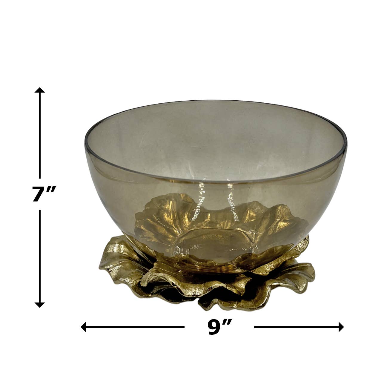 2626 Designs - Wholesale Vase - 9" Decorative Brown Bowl Modern Handmade Aluminum Glass Vase4