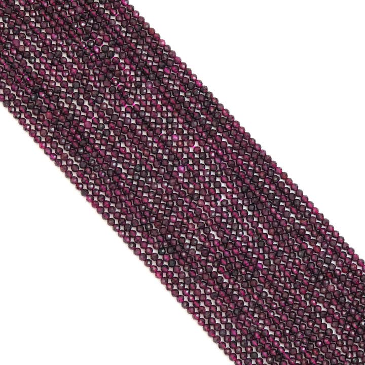 BestBeads&Beyond - Wholesale Beads - Genuine Garnet Round Faceted Beads, Sku#U1906