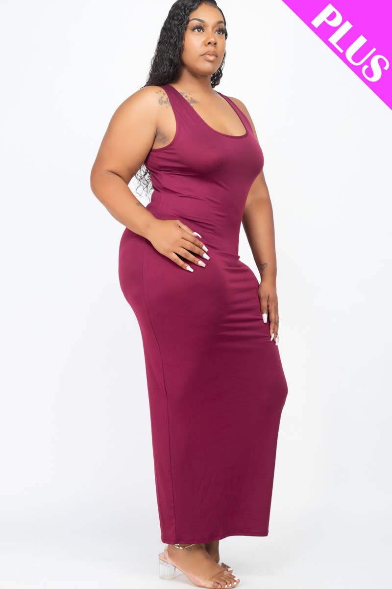 CAPELLA APPAREL - Vente Robe – femme - Robe maxi basique sans manches grande taille1