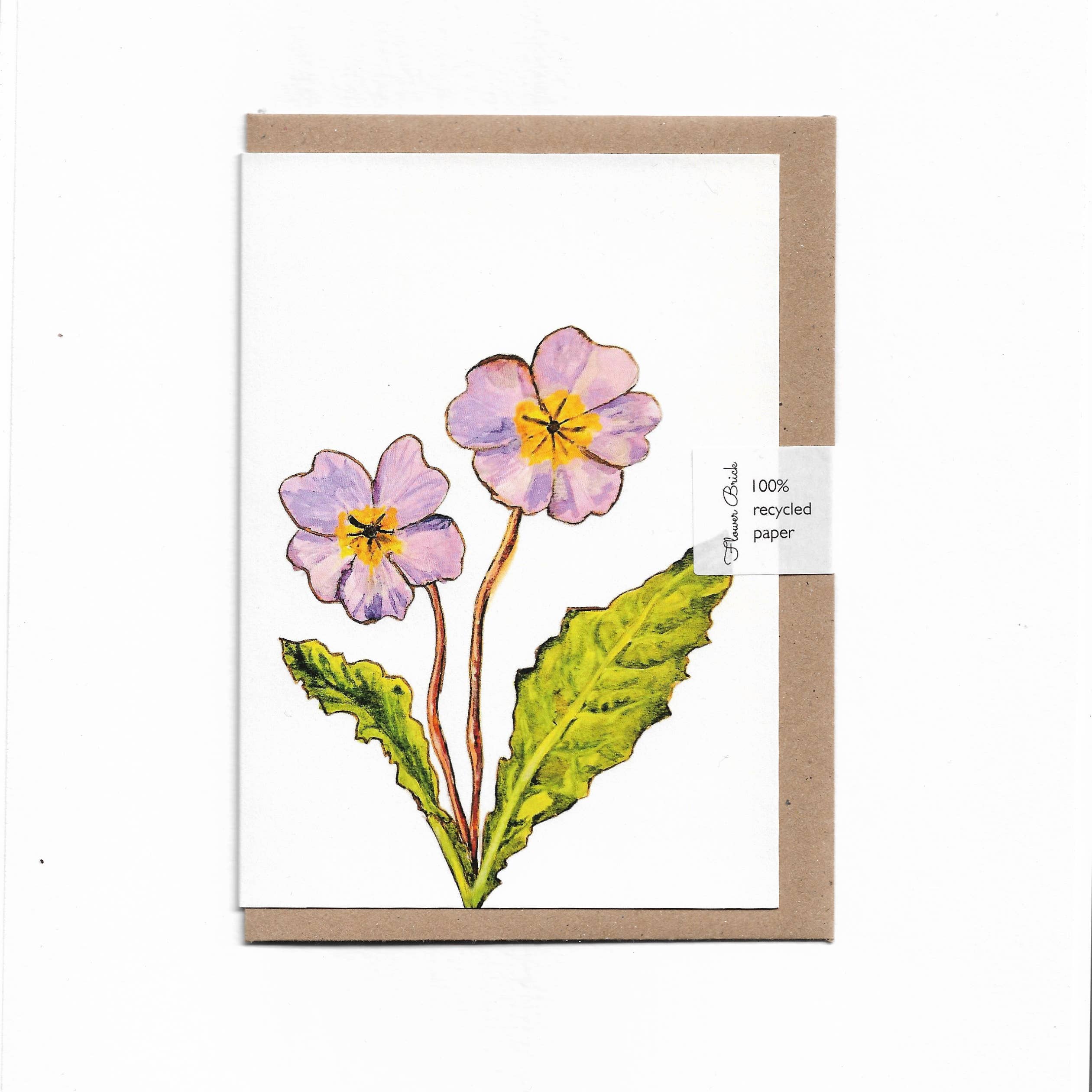 Flower Brick - Wholesale Everyday Greeting Card - A6 100% Recycled "Primrose" Greeting Card