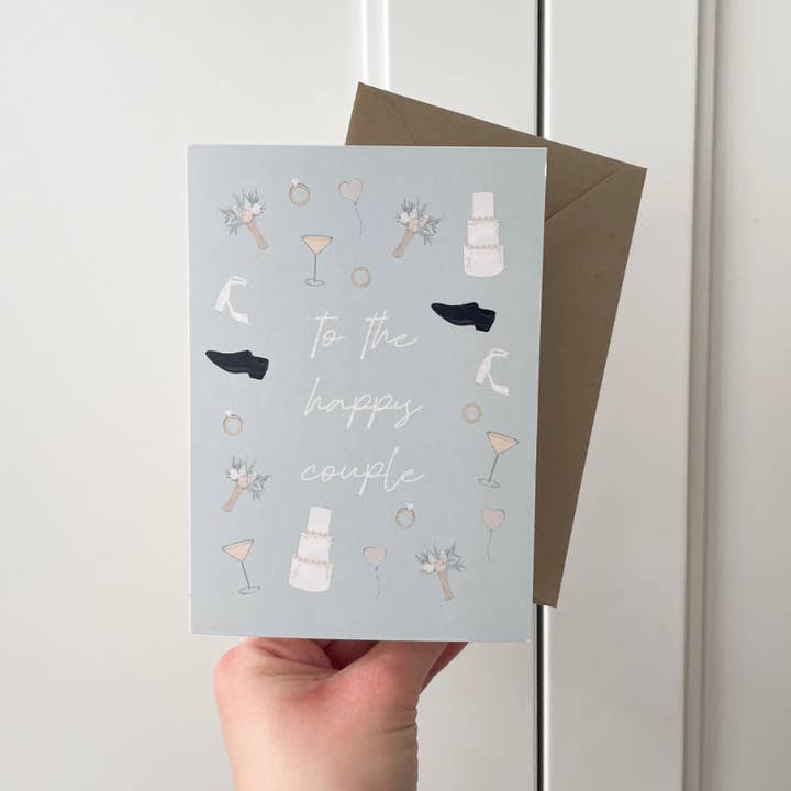 Till det lyckliga parets bröllop A2-kort för wholesale av Abate Graphics