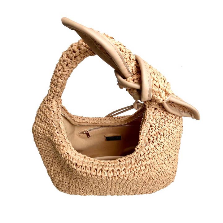 Natural Maple Straw Summer Beach Shoulder Bag for wholesale on Faire