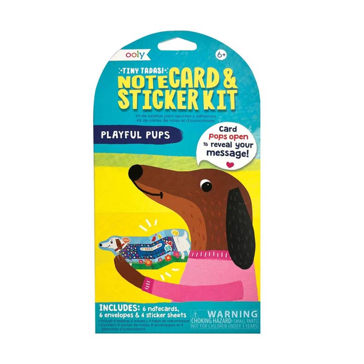 ¡Pequeños Tadas!: Kit de tarjetas y pegatinas - Cachorros juguetones (Juego de 1) para venta al por mayor de OOLY
