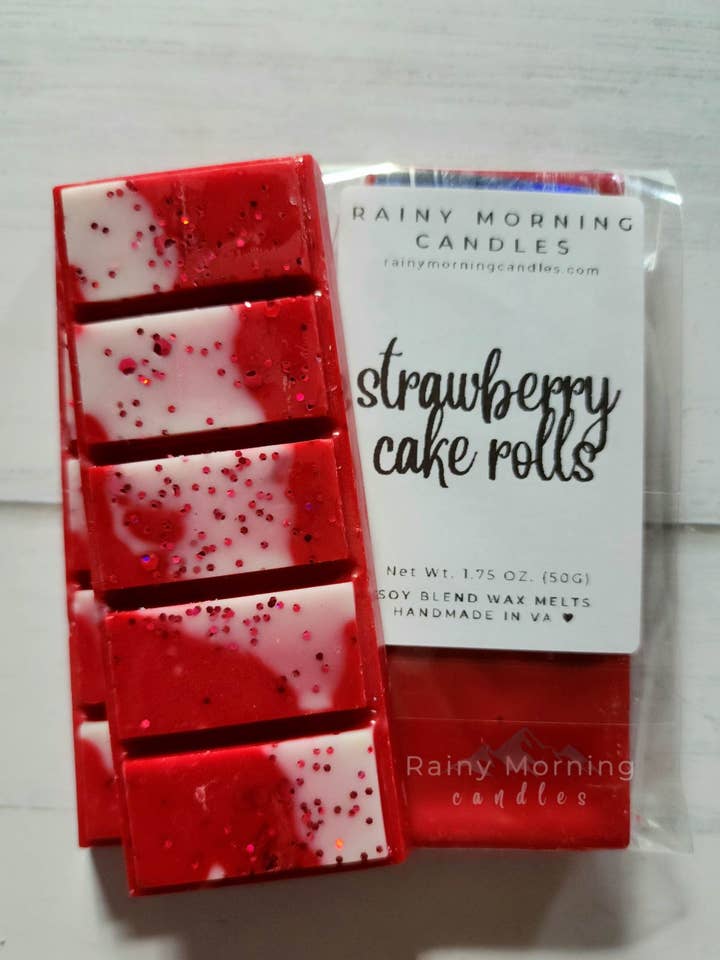 Strawberry Cake Rolls Snap Bar Wax Melts for wholesale by Rainy Morning Candles