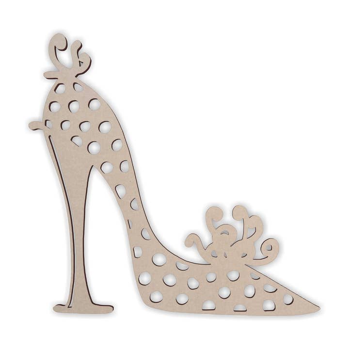 Wooden Shape Stilleto Shoe - Wooden Cutout, Wall Art for wholesale by Jess and Jessica