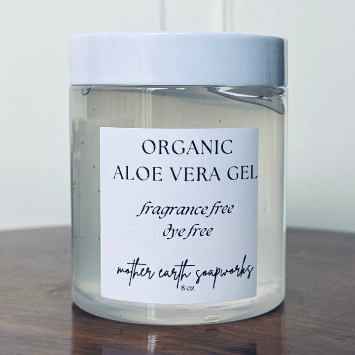Organic Aloe Vera Gel, Itchy Skin, Burn Treatment for wholesale by Mother Earth Soapworks