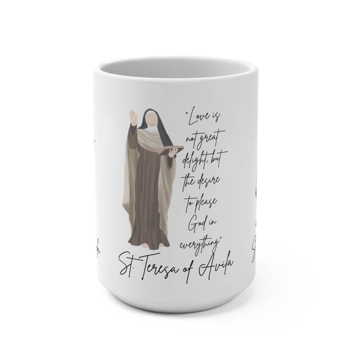 Saint Mug, Saint Teresa of Avila Mug, Catholic Gift for wholesale by CreatingStillMoments