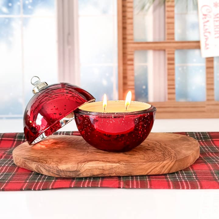 Spirit Glow Home & Body Essentials - Wholesale Candle Holder - *New* Speckled Glass Christmas Ornament Jar Candle 3