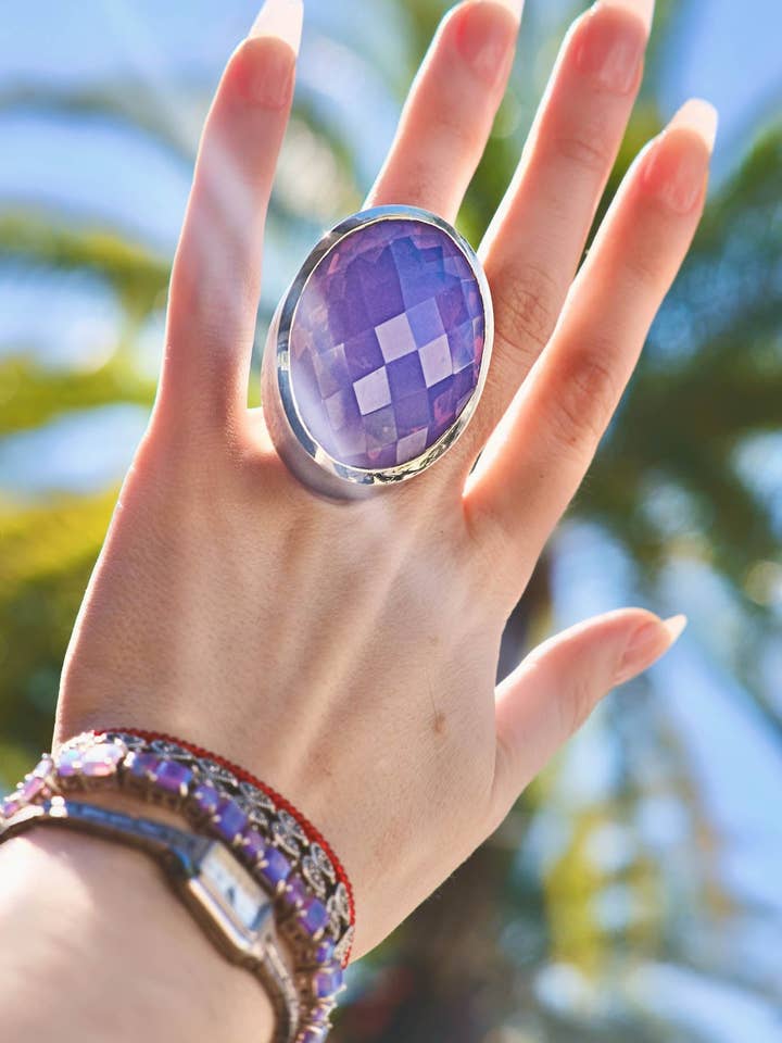 Ovaler Koloss-Ring in Periwinkle (Silber) für den Großhandel von Vesper Obscura