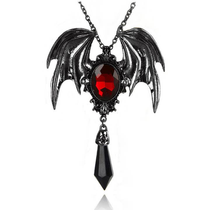 Tourtiwi - Wholesale Pendant/Charm Necklace - Halloween Gothic Bat Pendant Necklace