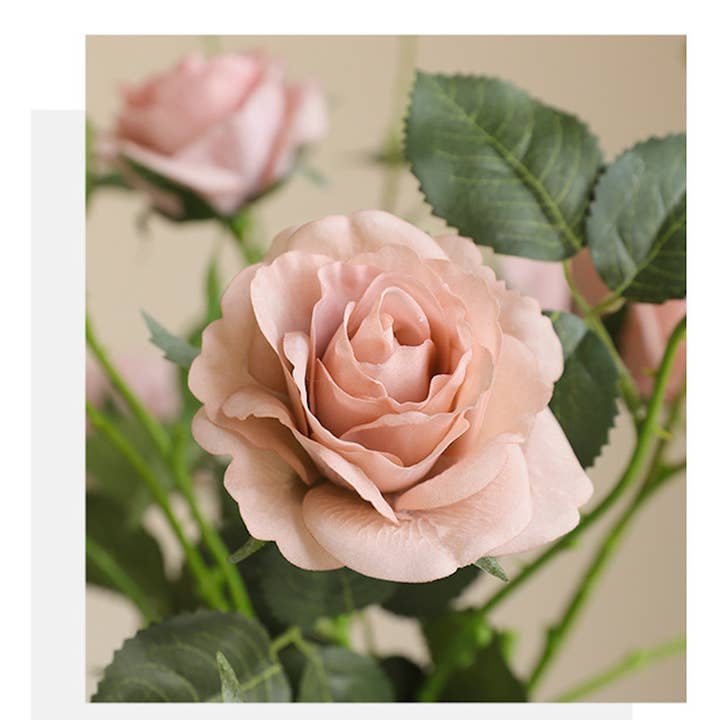 Angel Isabella - Wholesale Artificial Flowers - 29"-Real Touch Artificial Rose Stem-6 blooms