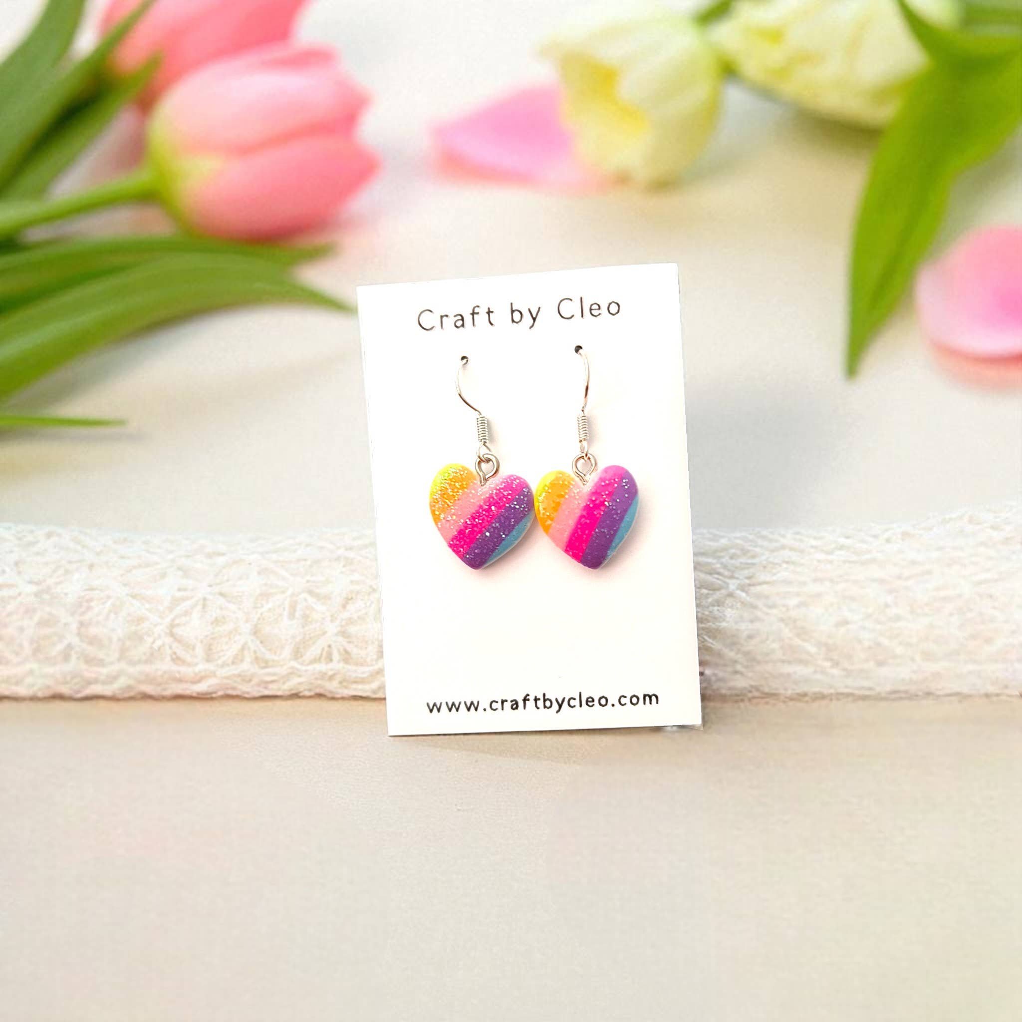 Craft by Cleo - Wholesale Dangle Earrings - Rainbow Heart Earrings1