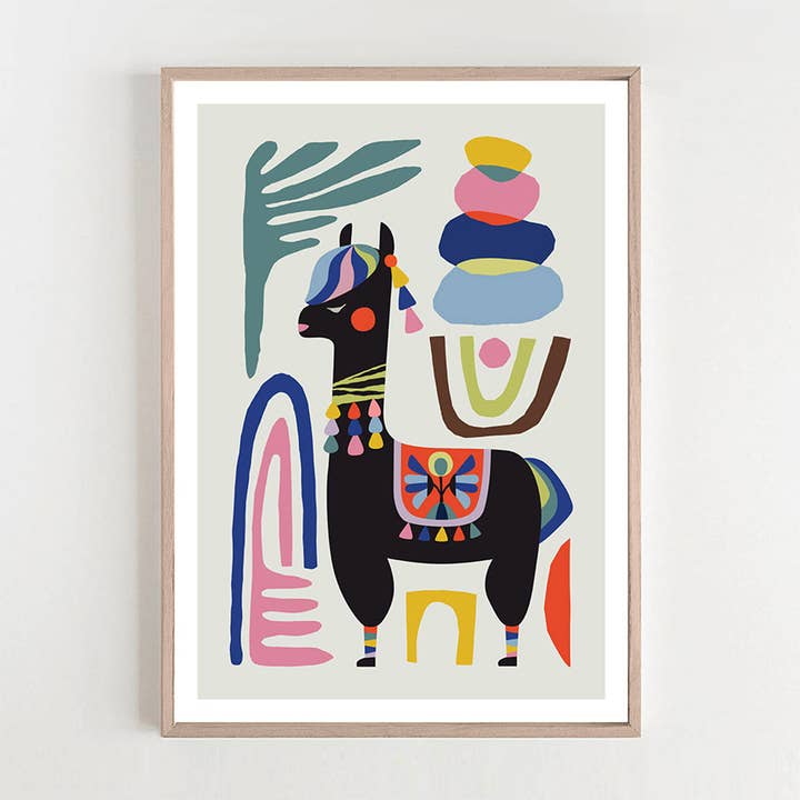 Llama Art Print for wholesale by 3 Birdies Studio
