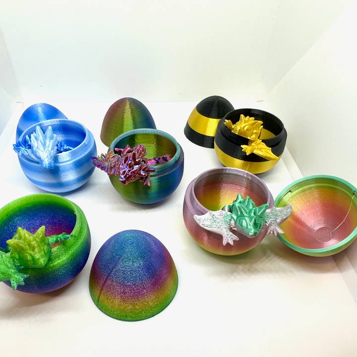 Ruby’s dragons – wholesale Figurine toy – Kids – Small 3D Printed Mystery Dragon Egg Sets – Assorted 6-Pack10