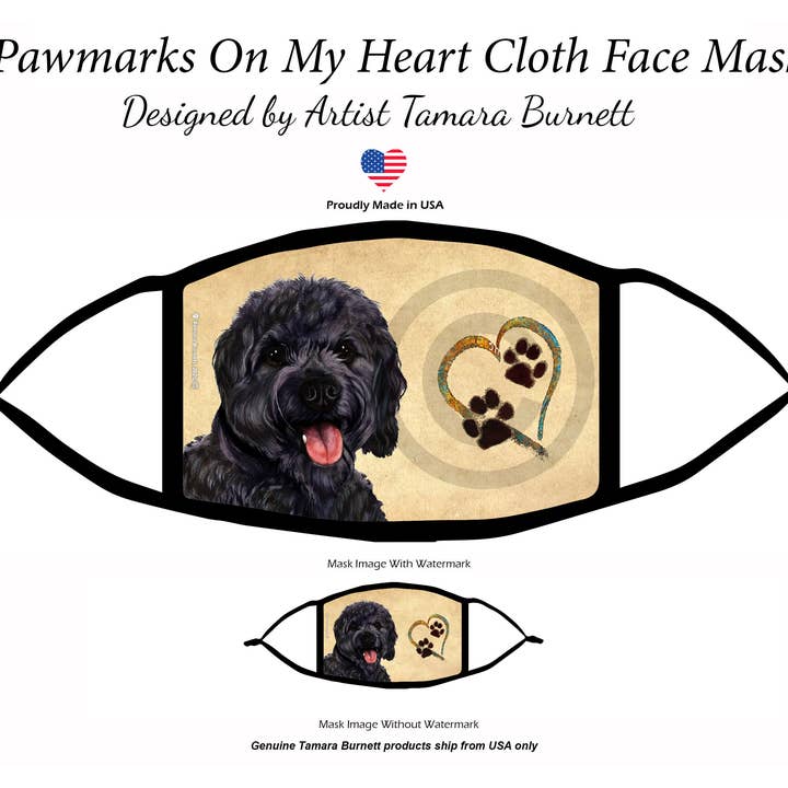 Pet Gifts USA, LLC – Engroshandel Ikke-medicinsk engangsmaske – Cavapoo Black Paw mærker på mit hjerte maske