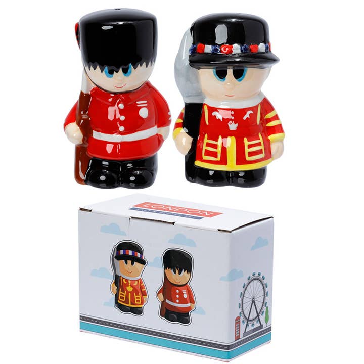 Salière et poivrière en céramique Guardsman and Beefeater pour la vente par Puckator Ltd