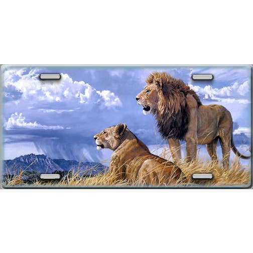Plaque d'immatriculation Lion avec Lionne pour la vente par Make It Yours
