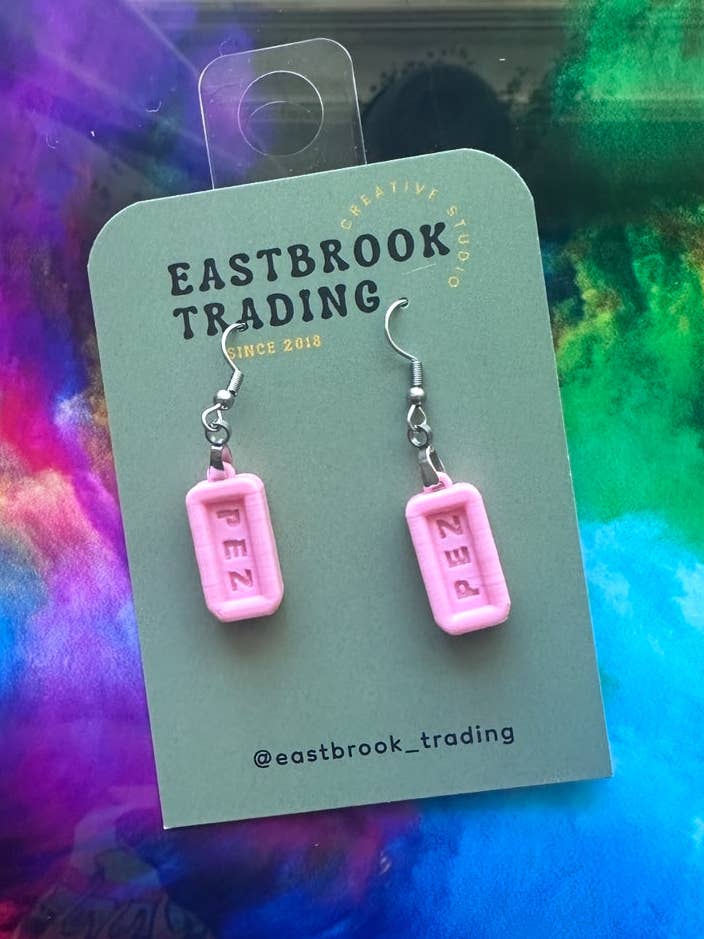 Pez candy earrings for wholesale by Eastbrook Trading