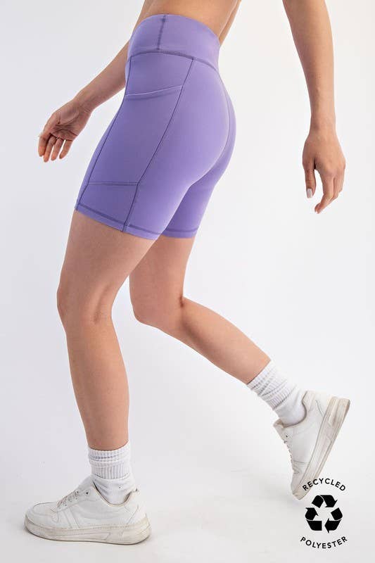 Sunday Morning - Wholesale Athletic Shorts - Women's - P406237-Butter Soft 6 Inch Biker Short with Pockets34