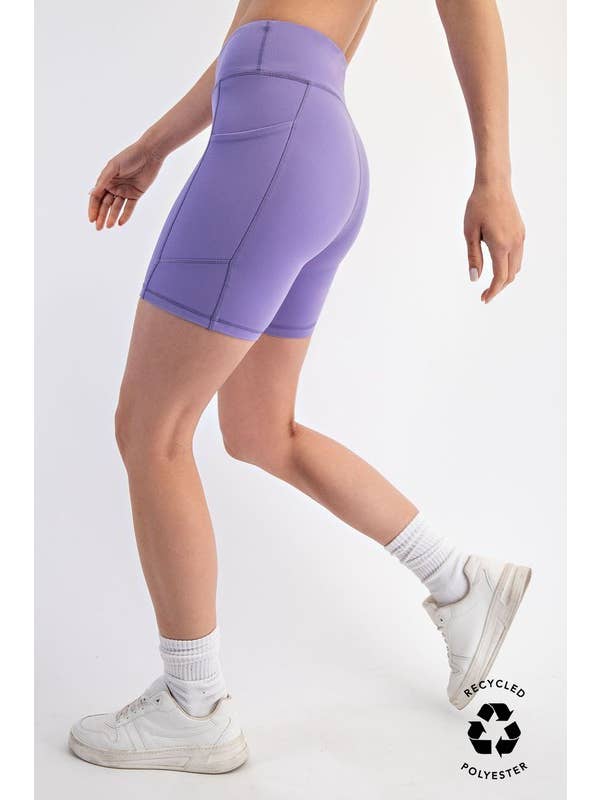 Sunday Morning - Wholesale Athletic Shorts - Women's - P406237-Butter Soft 6 Inch Biker Short with Pockets34