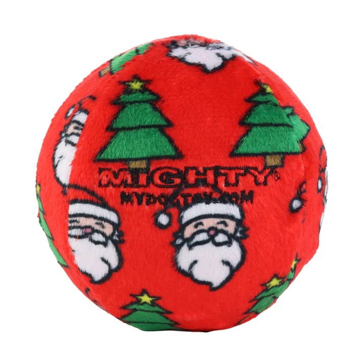 Mighty Ball-Medium Christmas Squeaky Dog Toy, No Stuffing for wholesale by Tuffy Dog Toys - VIP Products
