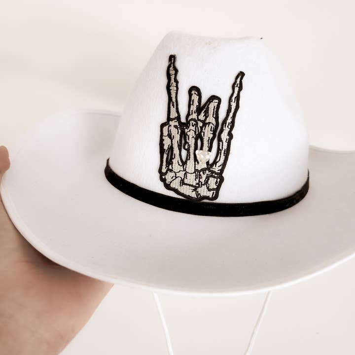 Til Death Do Us part White Custom Cowboy Hat for wholesale by Lovesick Rebel
