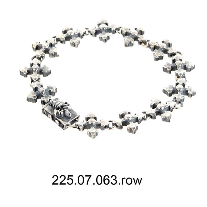 Silver Bracelet Blades Cross Row for wholesale by ElfCraft