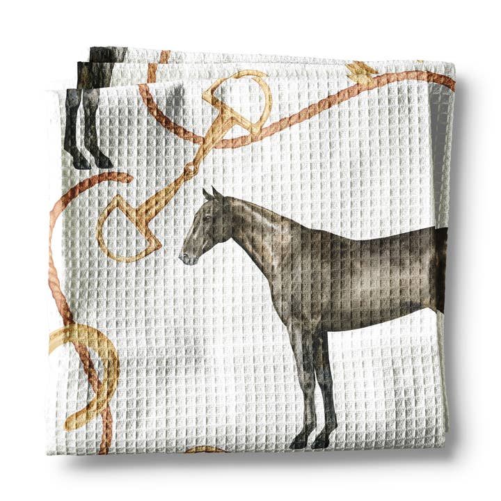 Horse Pony Equestrian Tack Kitchen Towel Waffle Gifts Farm for wholesale by Canary Road