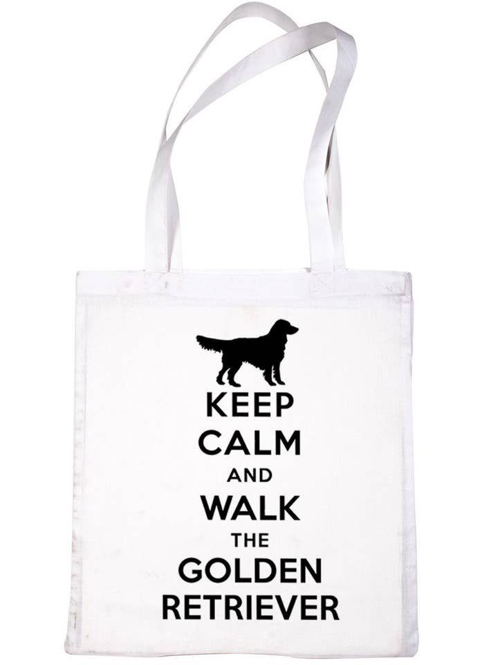 Bolsa de compras Keep Calm and Walk Golden Retriever Dog Lover Bag For Life para venta al por mayor de Print4U