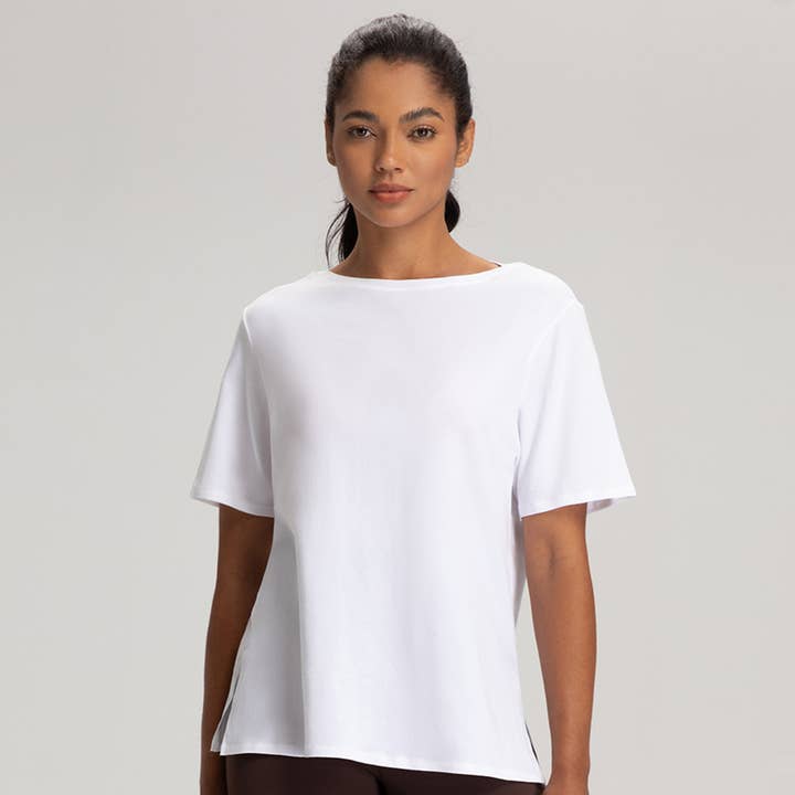 Sodalemon - Wholesale Athletic Top - Women's - Women Loose Quick-Dry Breathable Round-Neck Yoga T-Shirt9