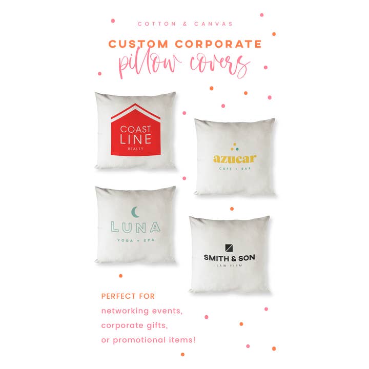 The Cotton & Canvas Co. - Wholesale Throw Pillow Cover - Custom Pillow Cover (Your logo / Your Own Design)