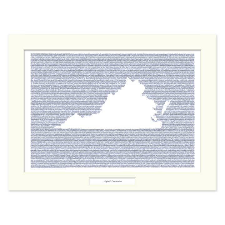 Virginia's Constitution Matted Print for wholesale by Litographs