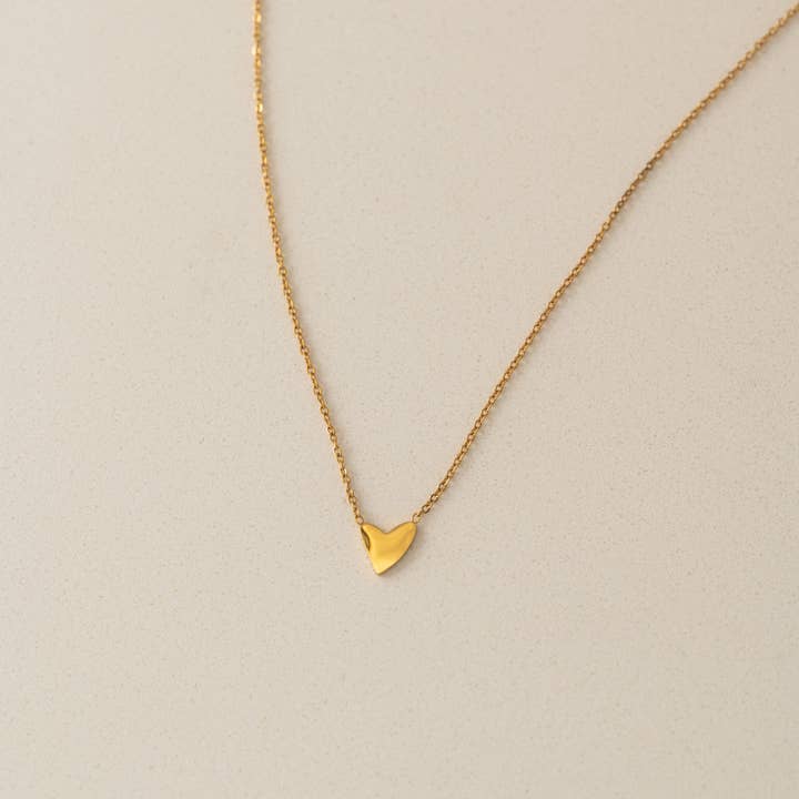 Flirt Necklace | Gold Pendant Necklace | Gold Heart Necklace for wholesale by Lover's Tempo Jewelry