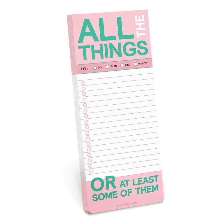 All The Things Make-a-List Pad for wholesale by Knock Knock