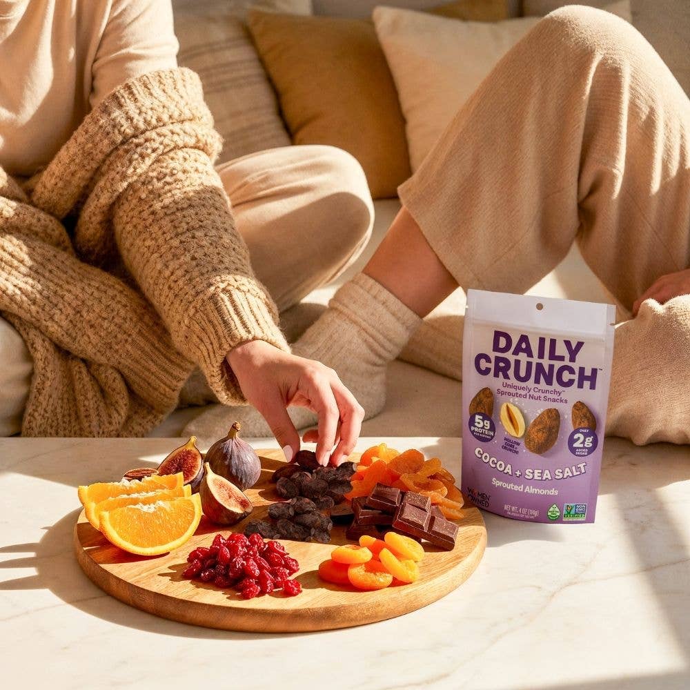 Daily Crunch - Vente Noix - Amandes germées au cacao et au sel de mer, sachet de 113g pour le garde-manger6