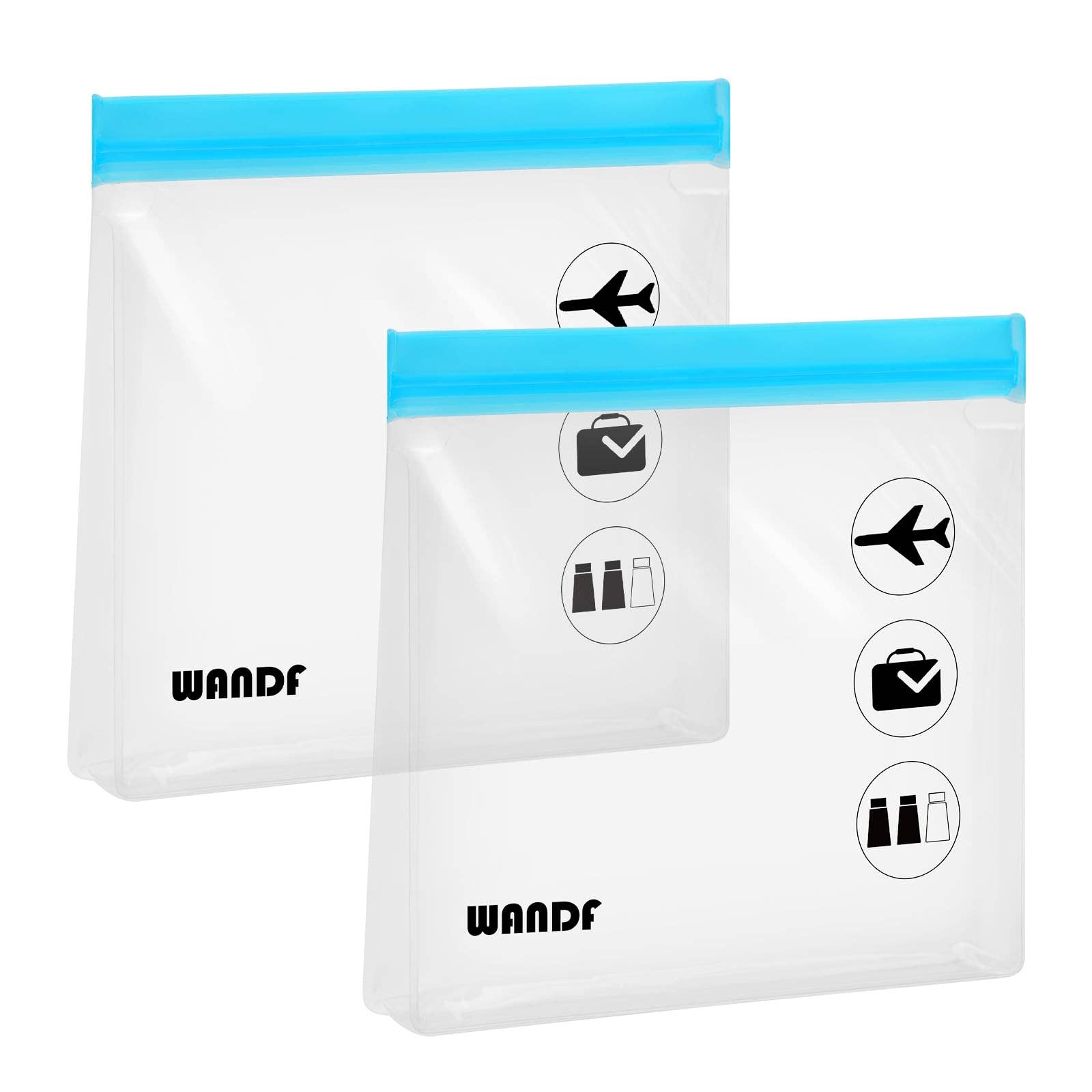 wandf - Vente Trousse de toilette – unisexe - Trousse de toilette de voyage 3-1-1 transparente WANDF approuvée par la TSA0