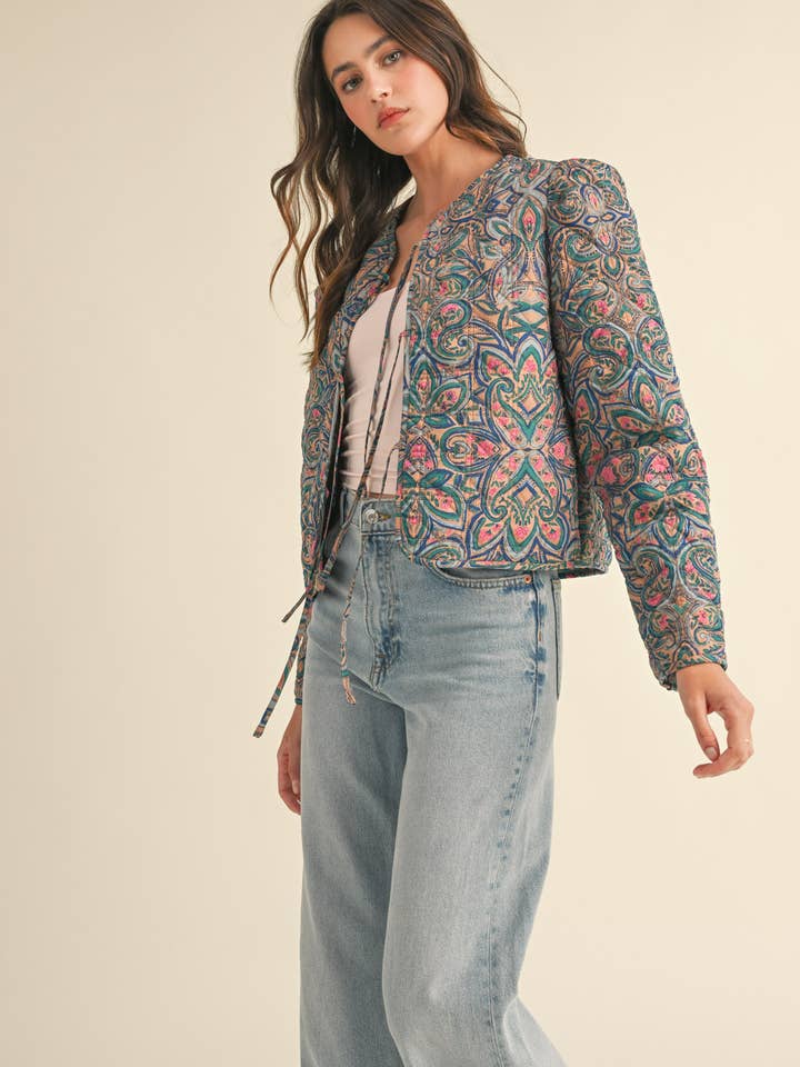 &MERCI - Wholesale Jacket - Women's - EXCLUSIVE PRINT QUILTED PAISLEY PRINT JACKET MJK36345