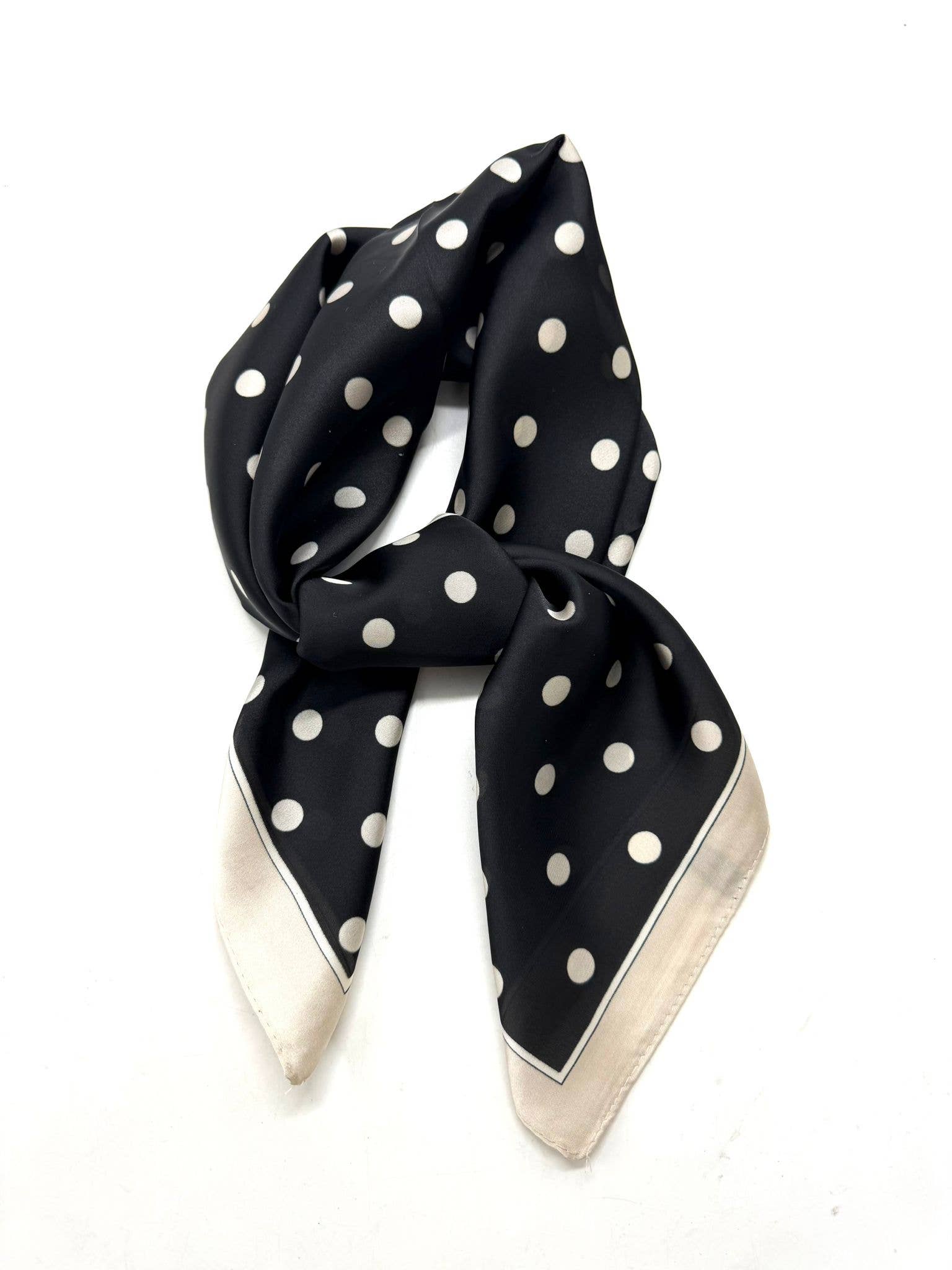 LINETA - Wholesale Scarf - Women's - D-307 Scarf touch silk 70x70 polka dot pattern4