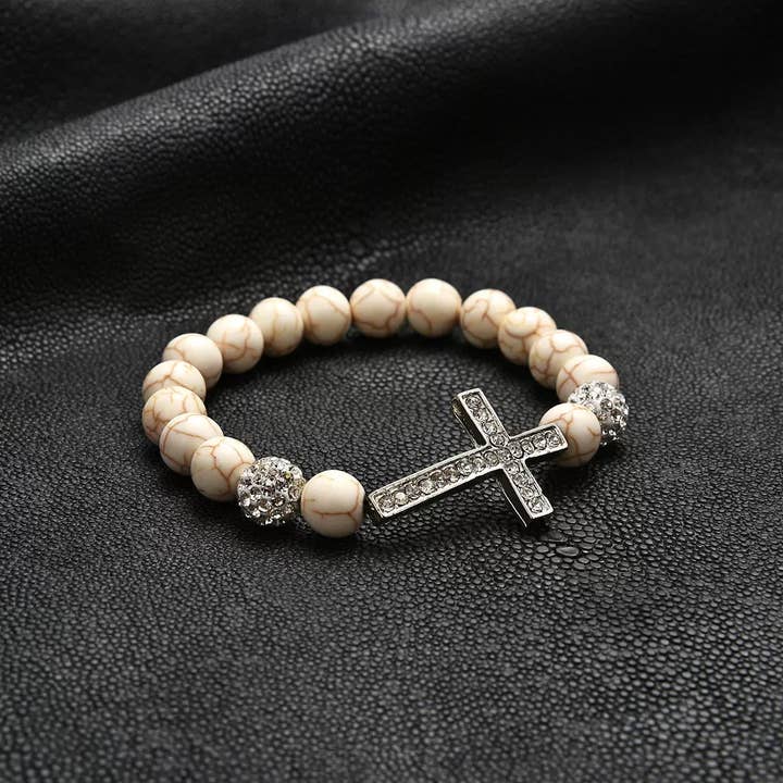 Cute Beaded Rhinestone Bracelet for Stackable Sets. for wholesale by Purple Myrtle