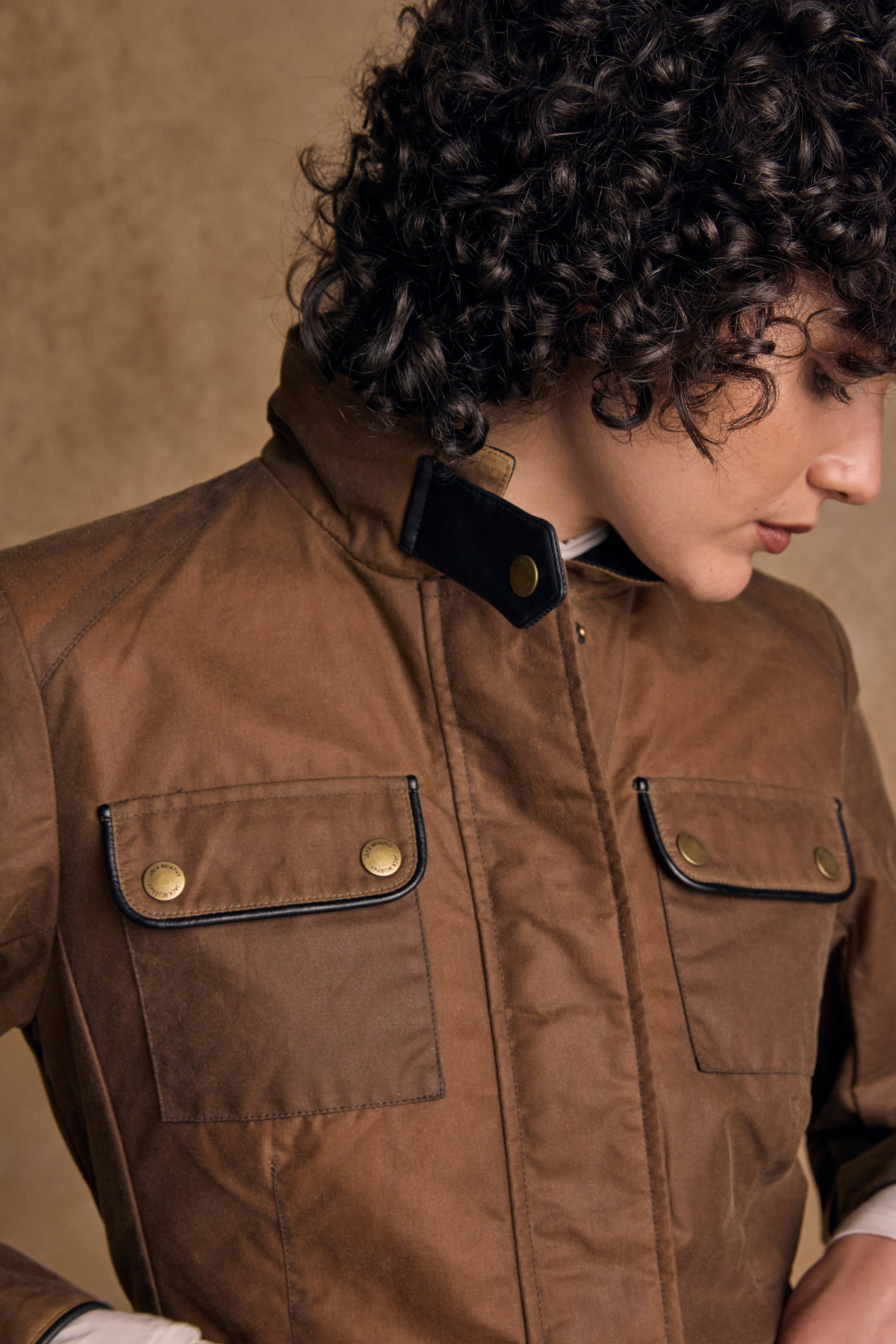 Jack Murphy Clothing - Wholesale Jacket - Women's - Orla Wax Jacket - Tan4