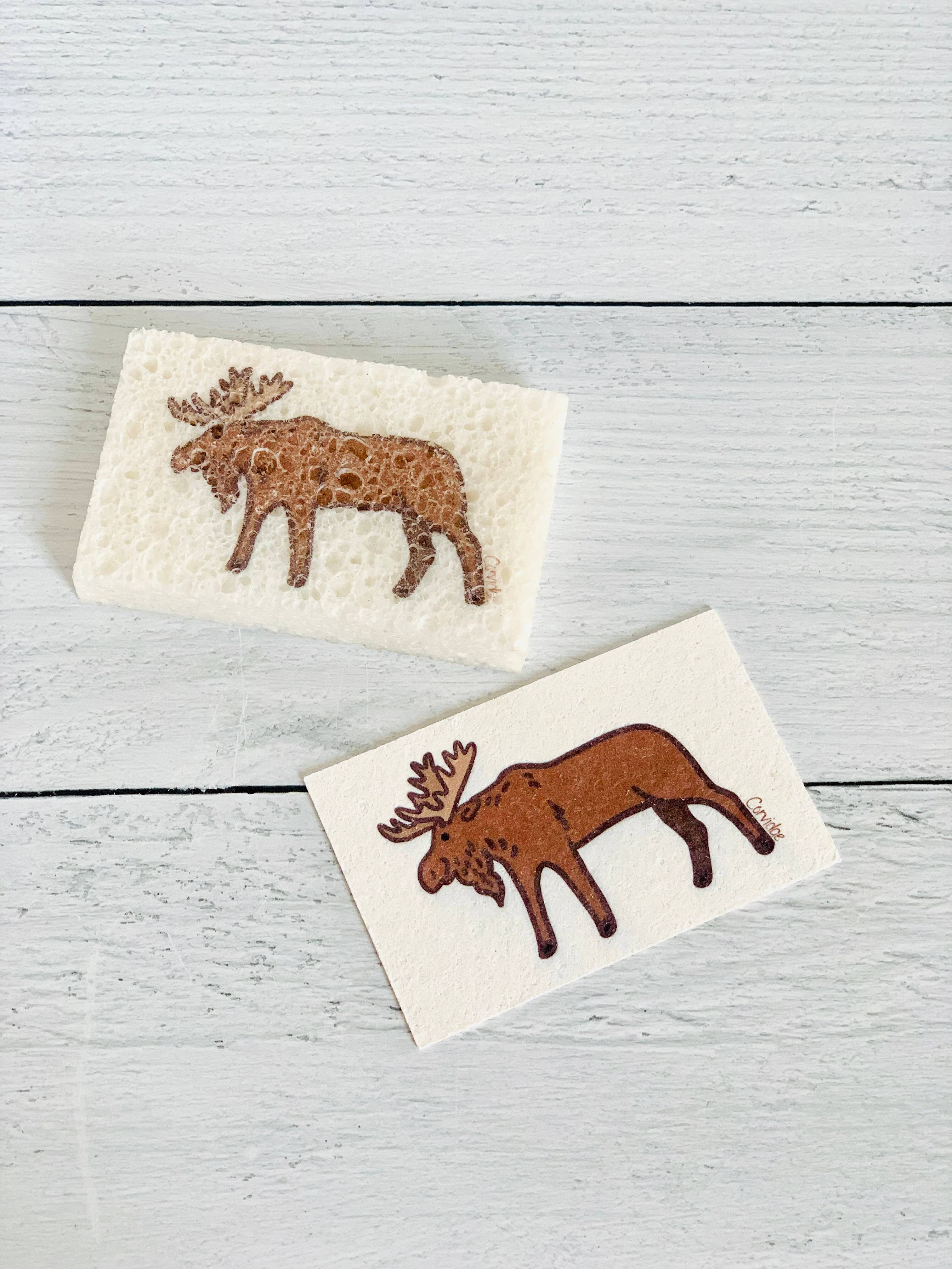 Corvidae drawings & designs – Engroshandel Rengøringssvamp – Bear Moose Bison Komposterbar Pop Up Sponge - sæt med 36