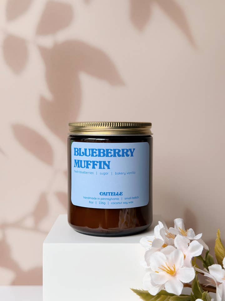 Blueberry Muffin Handmade Coconut Soy Wax Candle for wholesale by Caitelle