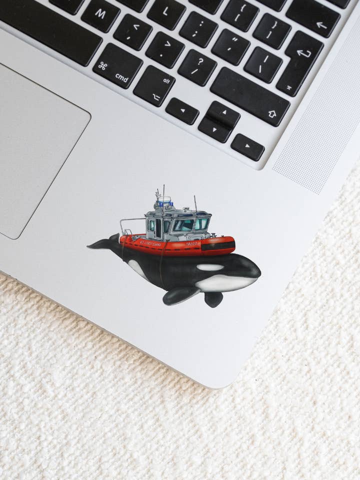 Vinylsticker Orka Walvis Kustwacht voor wholesale door Dorsal Fine Design