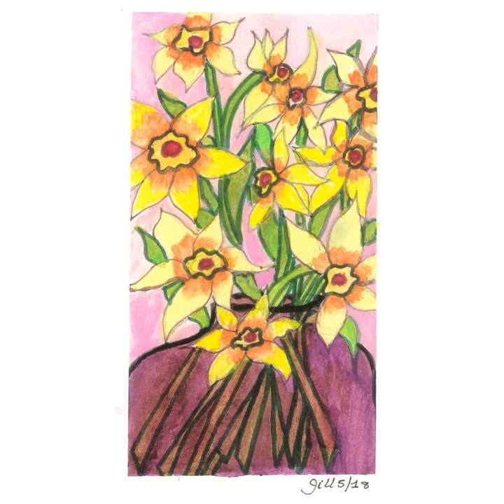 Card #39 Daffodils for wholesale by One Woman's Art by Jill