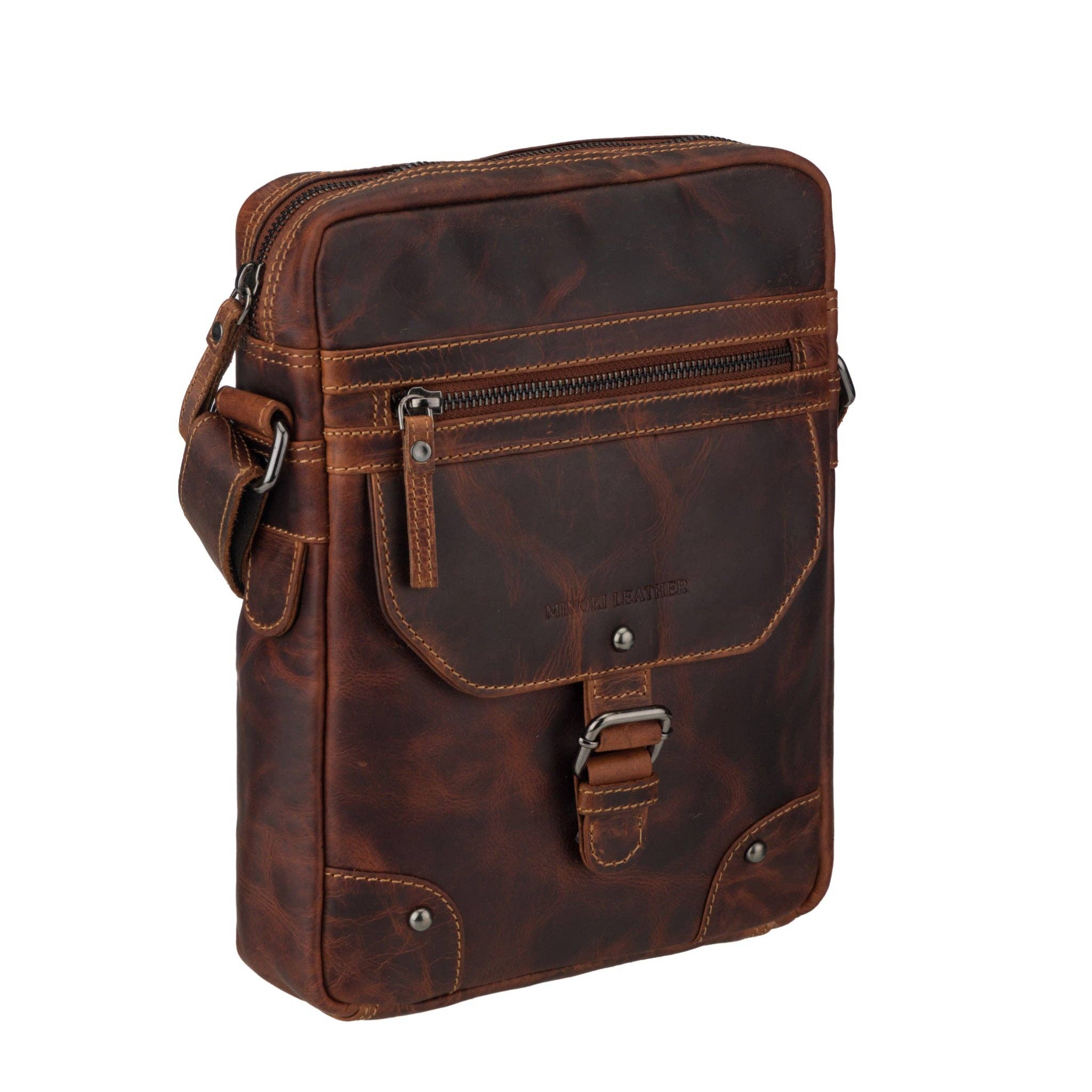 Minori Leather - Wholesale Messenger Bag - Unisex - Denver Leather Crossbody Bag – Unisex – Chestnut4