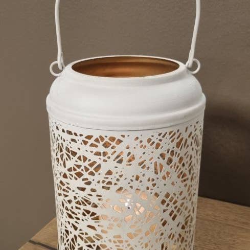 Ambiente Haus - Wholesale Candle Holder - metal lantern in white - (H) 24 cm3