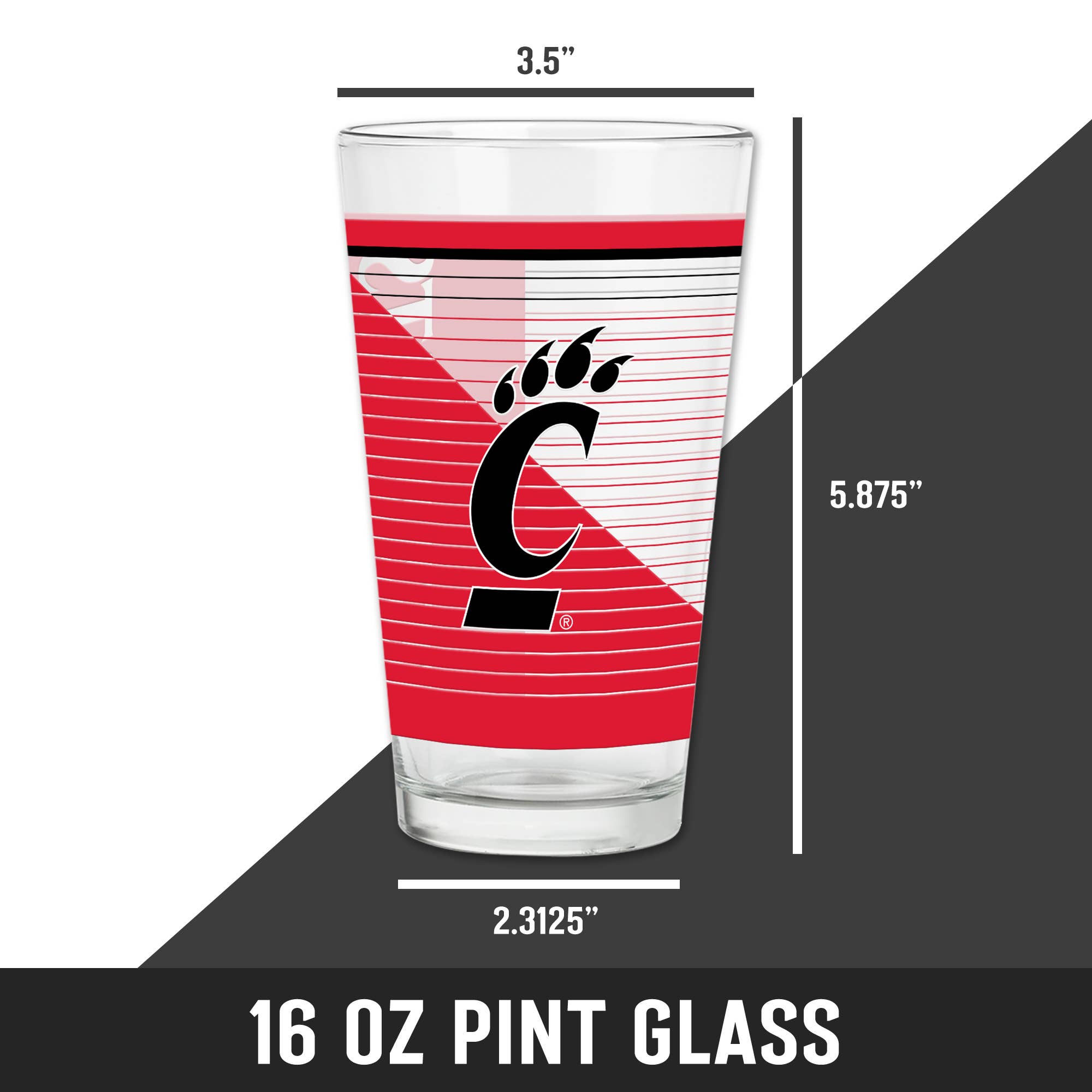 Rico Industries - Wholesale Beer Glass/Mug - NCAA  Cincinnati Bearcats  16 oz Pint Glass5