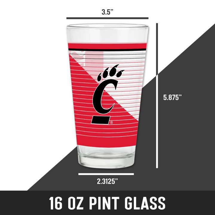 Rico Industries - Wholesale Beer Glass/Mug - NCAA Cincinnati Bearcats 16 oz Pint Glass5